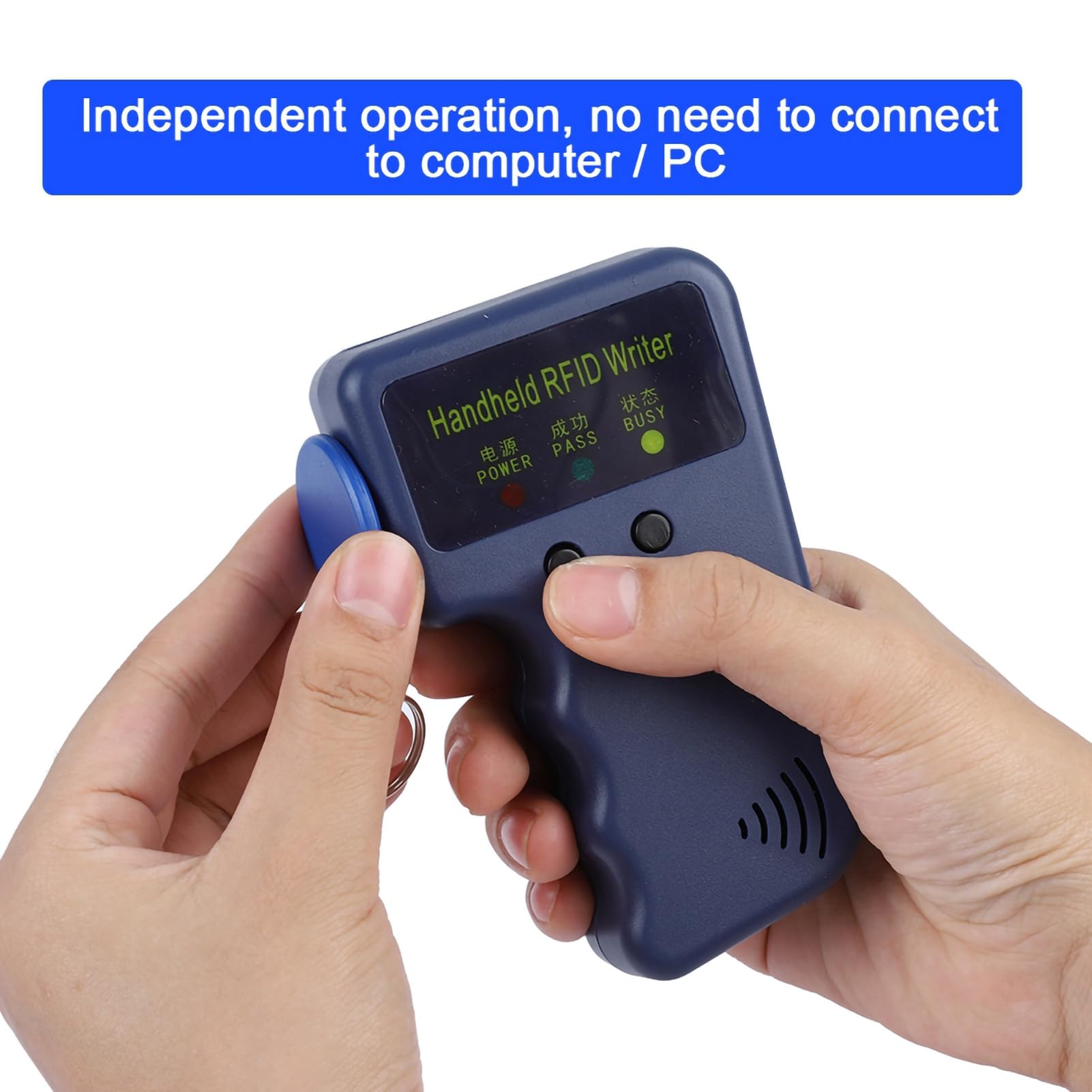 FLEXMAN Handheld RFID Copier, 125Khz RFID Card Making Machine with 5 RFID Key Tags, Smart ID Card Programmer Duplicator for Access Control Identification Attendance Check