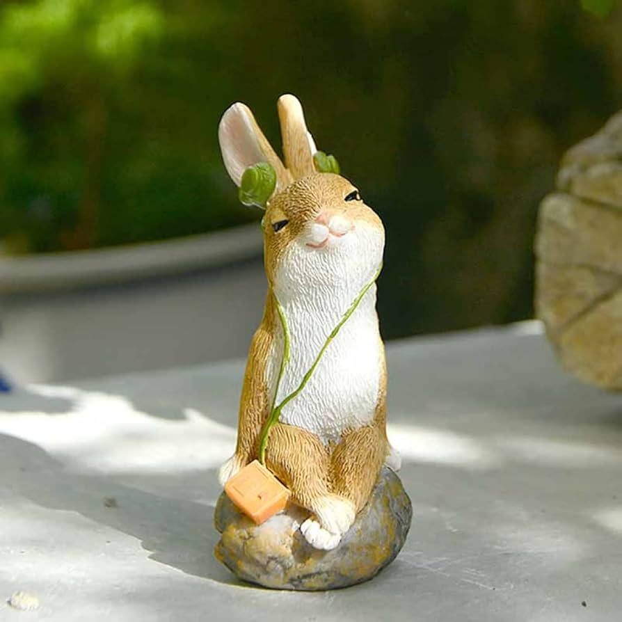 【美品】ウサギ　兎　オブジェ　置物　インテリア　工芸品　美術品　A2787 Amazon.co.jp: うさぎ 置物 置き物 樹脂 工芸品 おもしろグッズ