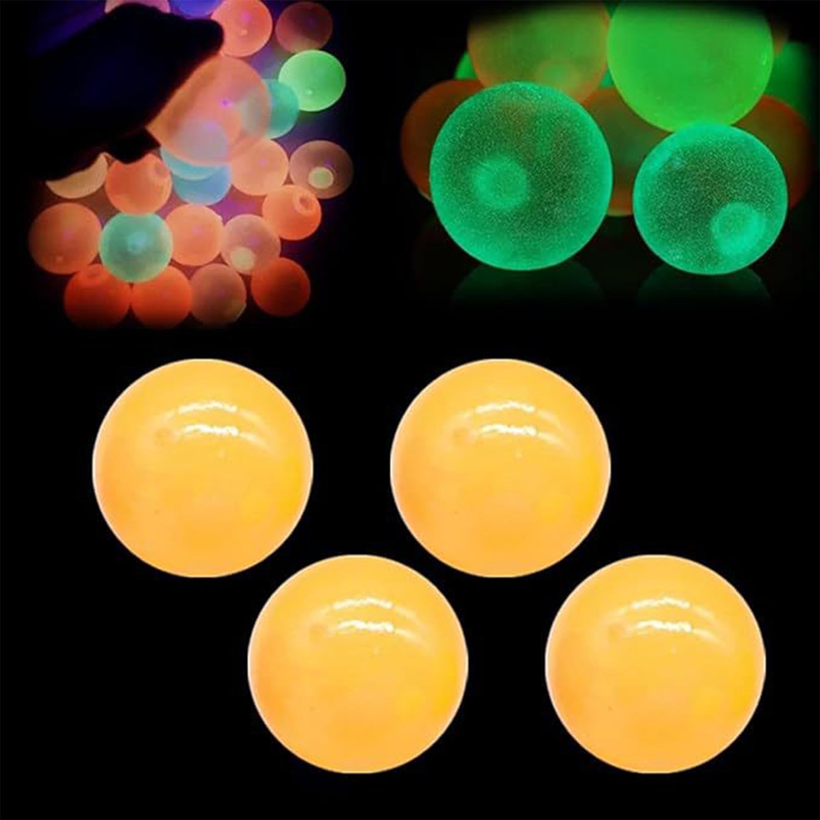 Glorbs Balls | Ceiling Balls | Glows in the Dark Sticky Balls | Bounce Back to You | Sticky Glows Stress Balls Fidget Toys | Dream Balls Glows in The Dark | Stress Balls for Kids and Adults (4/6pcs)