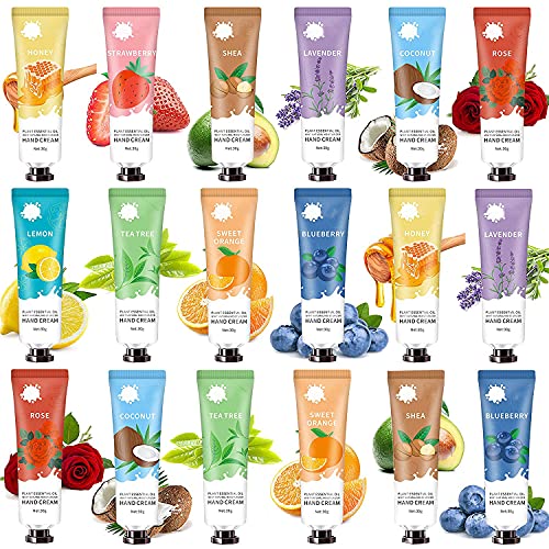 18 Pack Hand Cream for Dry Cracked Hands, Moisturizing Hand Cream Gift Set Travel Size Hand Lotion With Shea Butter Natural Aloe and Vitamin E For Body & Working Hands & Dry Skin