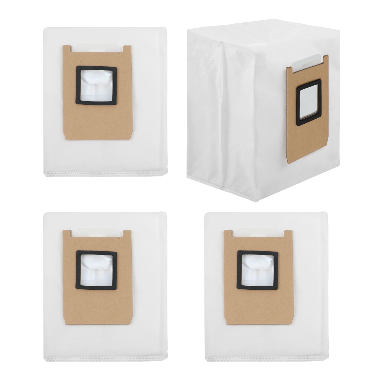 4pcs Dust Bags For Eufy E28 Omni / E25 Omni Robot Vacuum Accessories, 4-Layer Tear-Resistant Non-woven Fabrics, 3L Large Capacity Dust Collector, Auto