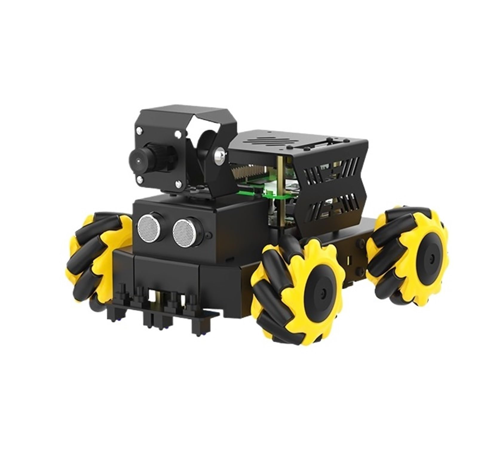 Adecuado para kit de chasis 4WD con codificador de velocidad Smart Vision Car Mechname y rueda para ROS Robot Camera Recognition Chassis Encoder Motor Robot Car Kit (amarillo D)