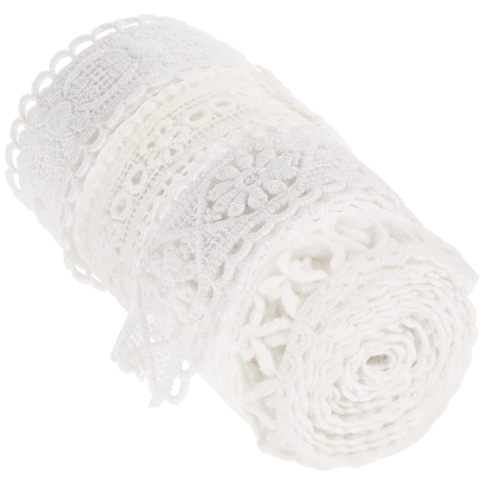 12 Rollos Cordón adornos de encaje de algodón molduras decorativas Decoración de encaje Material de para cortinas y manteles ribete de tela de de ropa