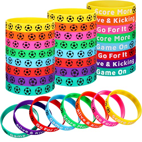 Bracelets de motivation football en caoutchouc pour anniversaire enfant et fête sportive