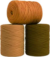 SYMEON Fio de Malha 1kg Ecologico Residual 140m Artesanato Crochê (Tons de marrom)