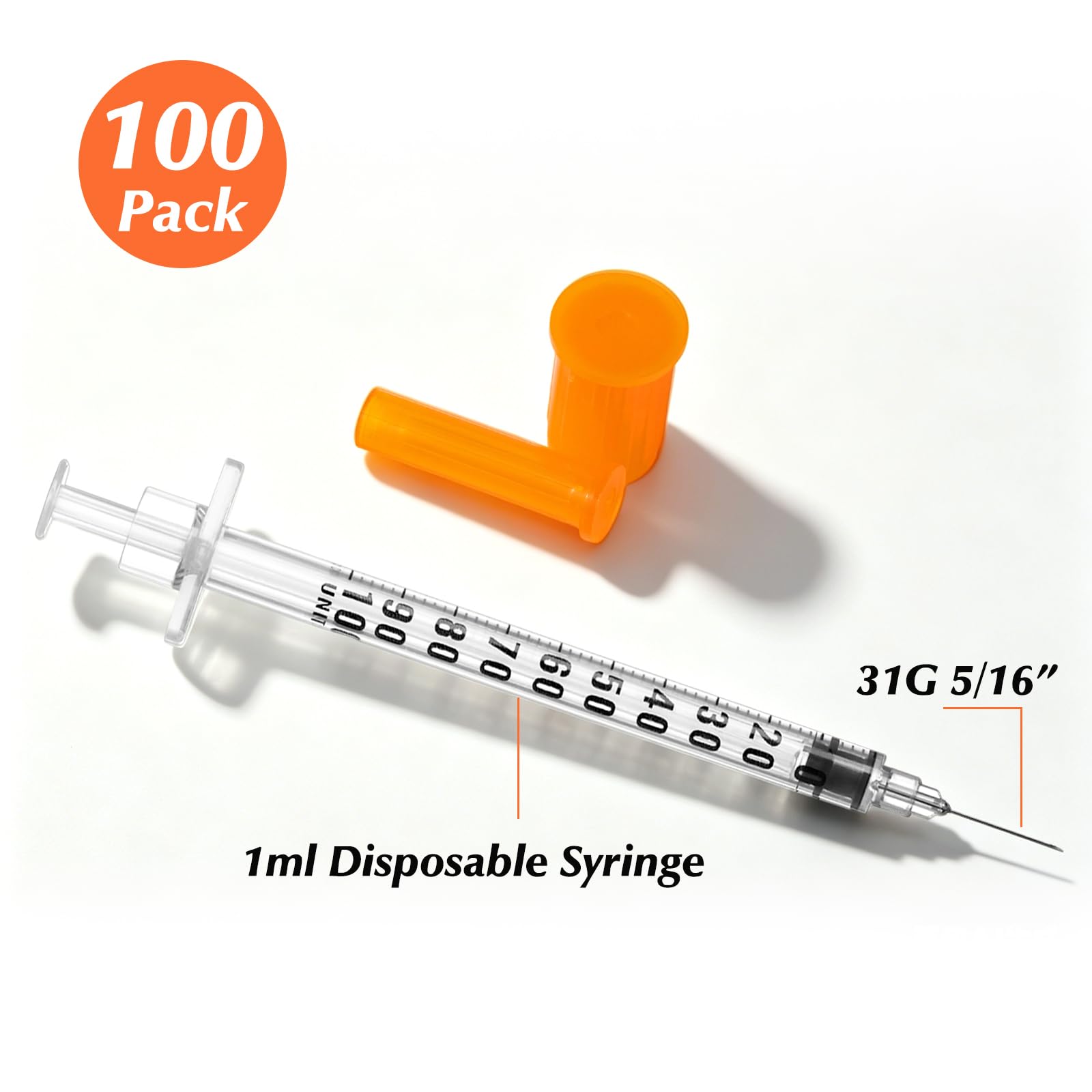 100 Pack 1 ml/cc 31 G 5/16 Inch Syringe, Individually Packed — Amazon image 2
