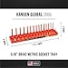 Hansen Global 92002 SAE & Metric, 2-Row Socket Tray Set - 6-Pieces, Orange