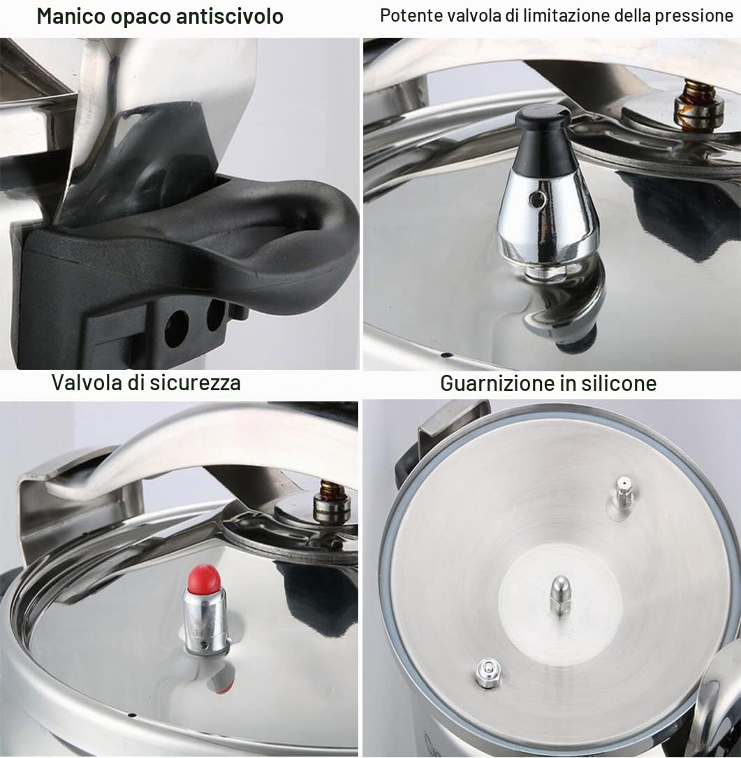30LCucina dell'hotel commerciale molto grande pentola a pressione mensa in acciaio inox multi antideflagrante grande cottura a vapore in lattine a pressione Multiplo,applicabile:gas/induzione/fiamma