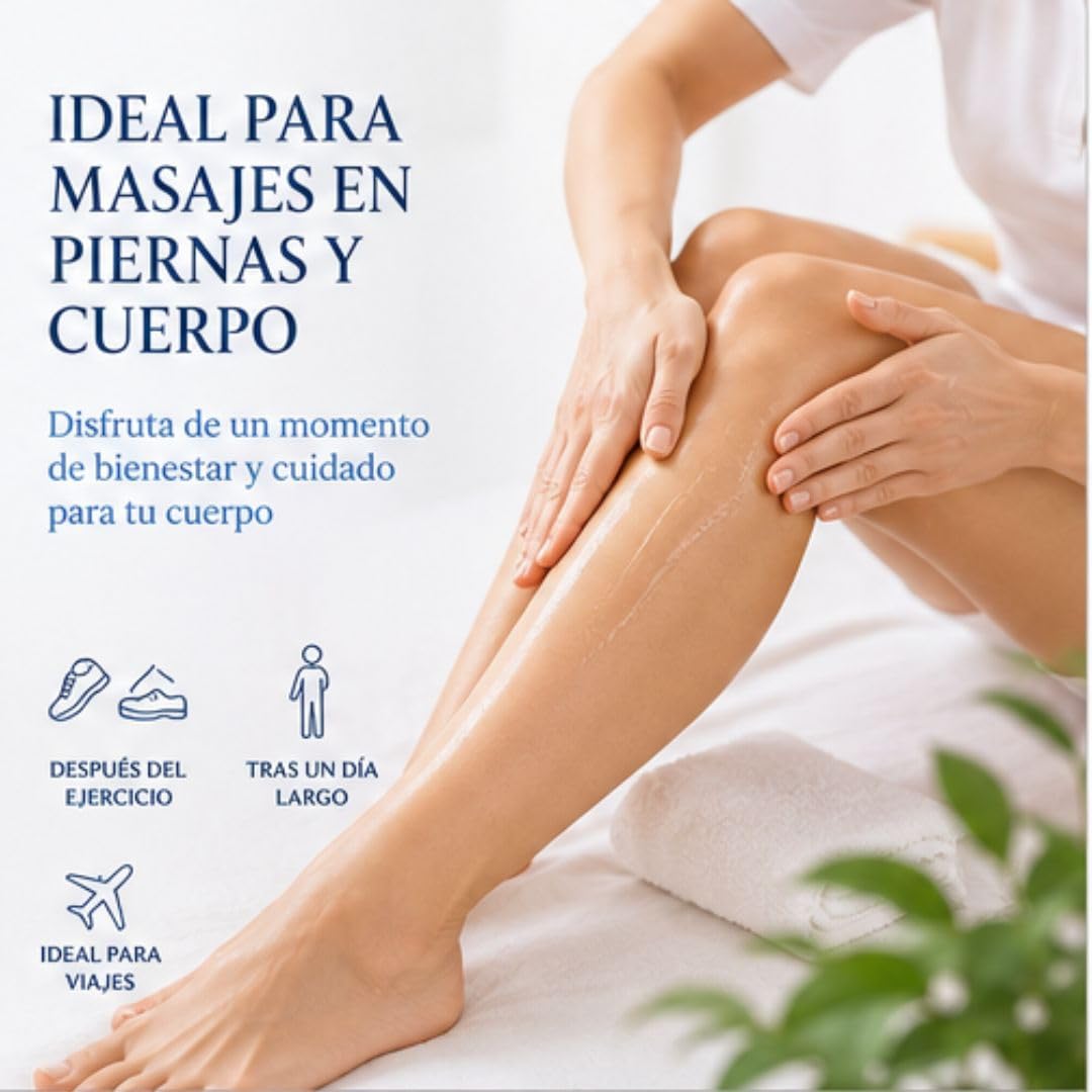 Green idea Lymforegen Gel para Piernas Cansadas y Pesadas – Gel Refrescante para Masaje Corporal con 15 Extractos Vegetales, Aceites Esenciales, Mentol y Rutina – 250 ml