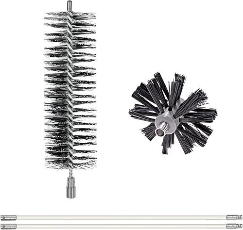 Eastman Lint Wizard - Kit de limpieza de ventilación para secadora de conductos pequeños, varillas flexibles de 2 pies, cepillo de barrena de 4