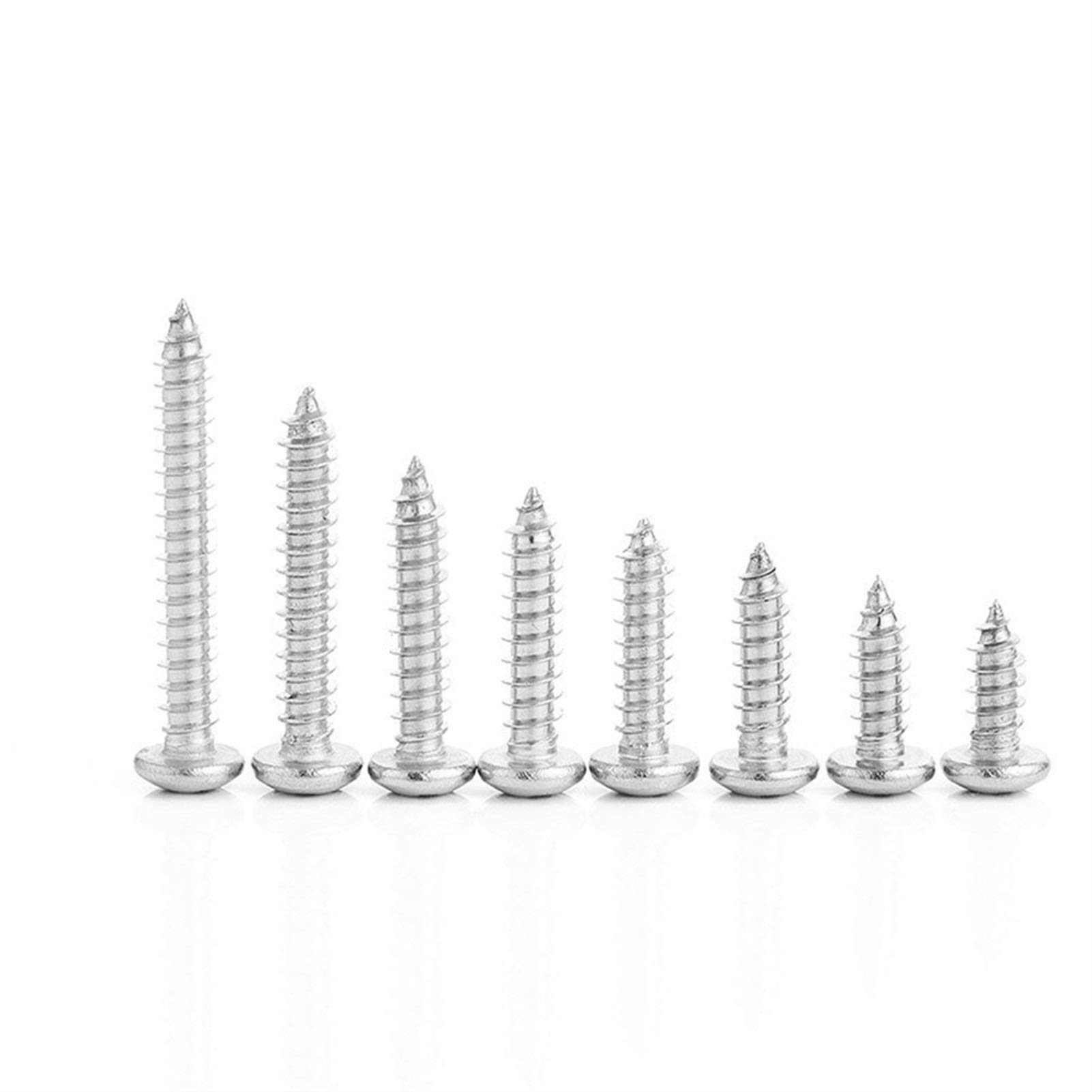 Tornillos de rosca, 55 tornillos M3 empotrados en cruz de cabeza redonda, tornillos de rosca de acero inoxidable para madera (30 mm)