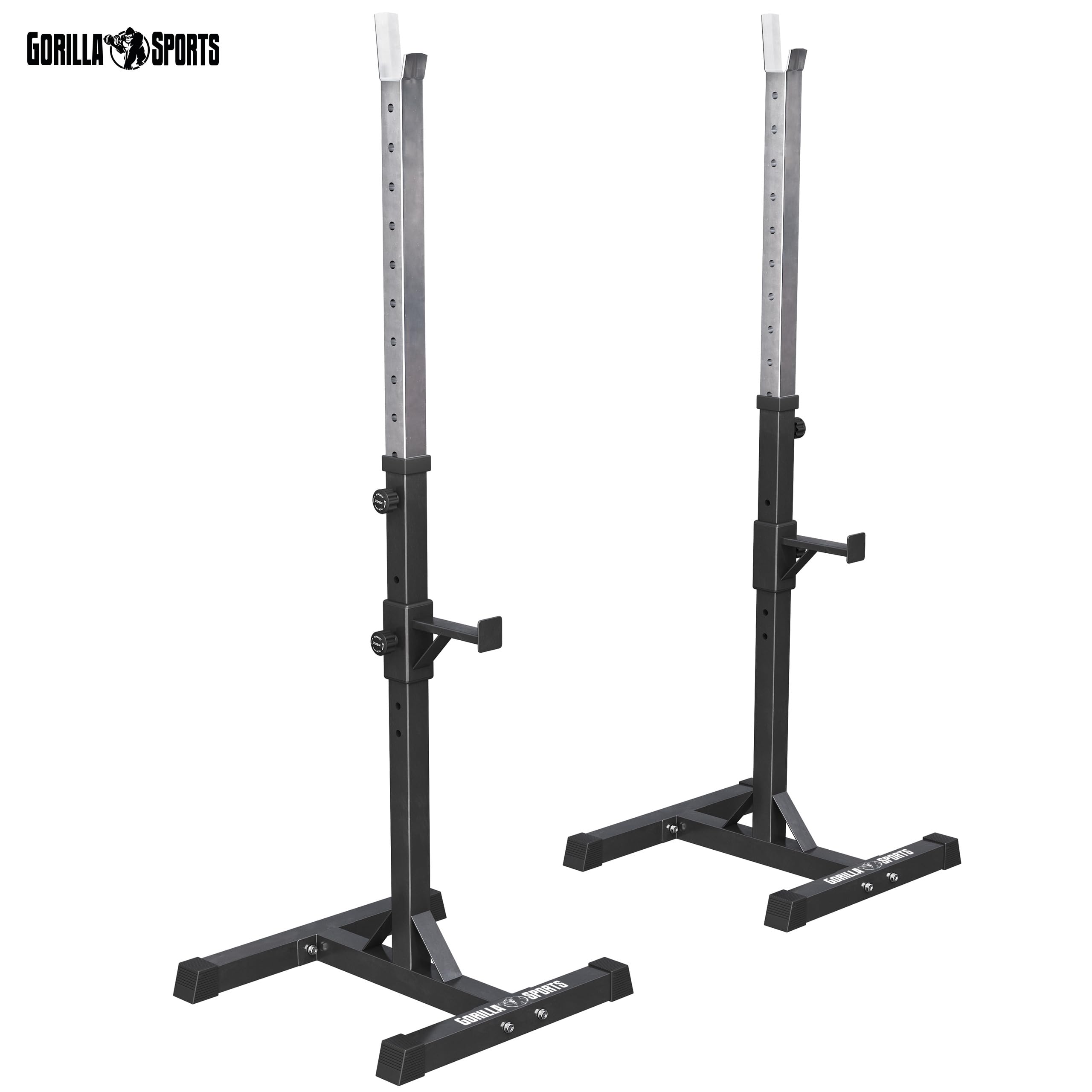 GORILLA SPORTS® Banc de Musculation Multifonction - Kit d'Haltères 100kg, à Tapis de Protection Sol, Curl Pult, Support Barre, Réglable - Banc Haltérophilie, Pliable, Set Entraînement Complet, Fitness