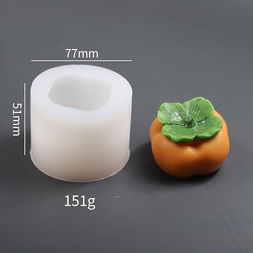 Miniatura 2 de Moldes de silicona para velas de fruta de caqui, molde de fundición de bricolaje, mini figurita, arte de manualidades, artilugio para aromaterapia,