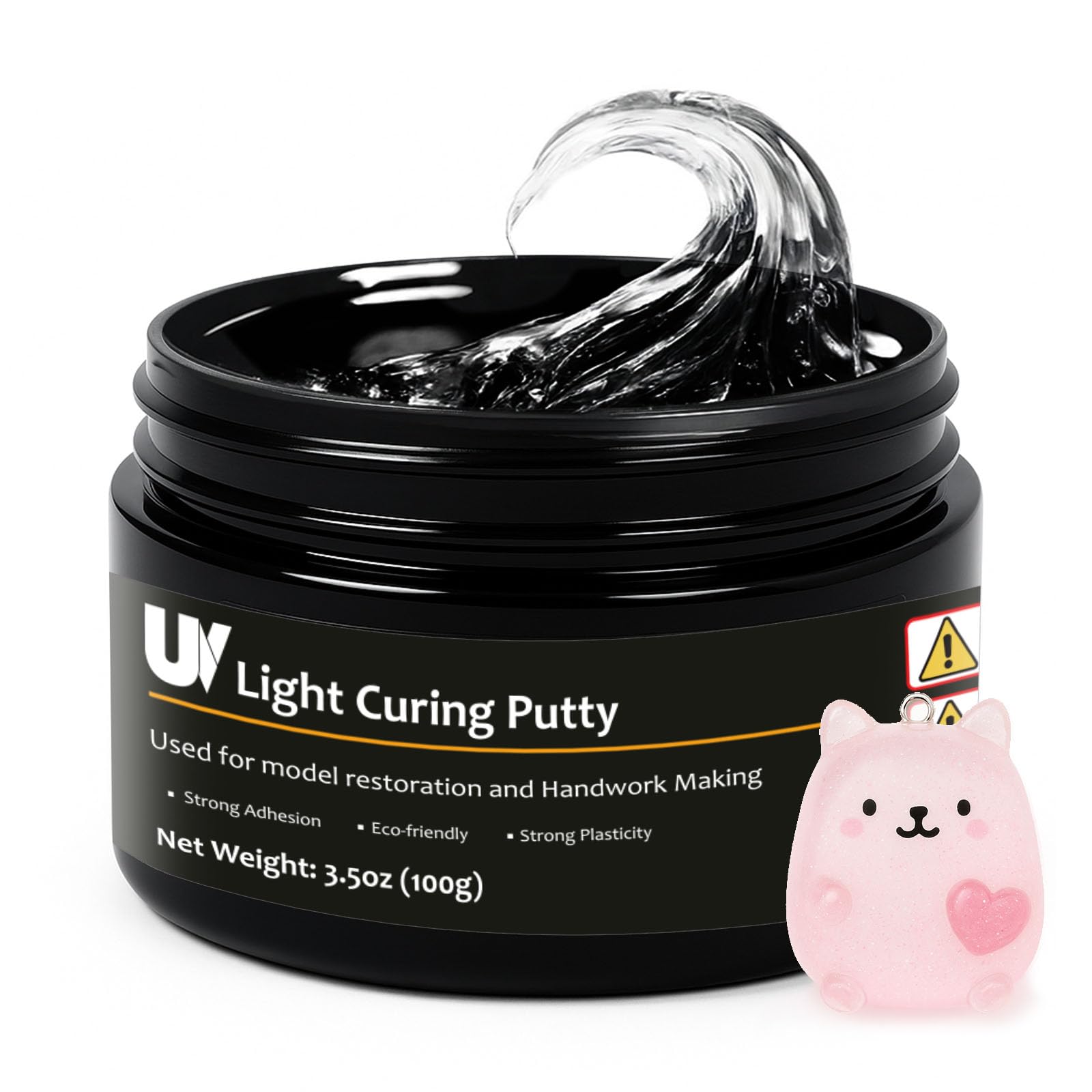 Photo 1 of 1DFAUL 100g UV Light Curing Putty, Solid Resin, Multi Purpose Adhesive High Hardness Quick Curing, for 3D Crafts, Repair, Modeling UV Clay & Nail Art