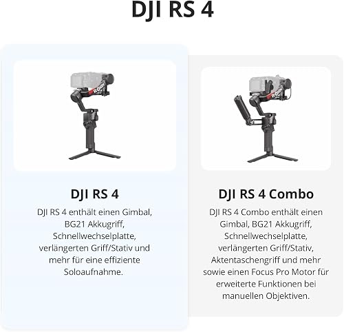 DJI RS 4, Stabilisateur Appareil Photo à 3 Axes pour Caméras DSLR et sans Miroir Canon/Sony/Panasonic/Nikon/Fujifilm, 2ᵉ gén, Prise Verticale Native, Joystick à 2 Modes, Bras en Téflon, Nacelle Caméra - 2
