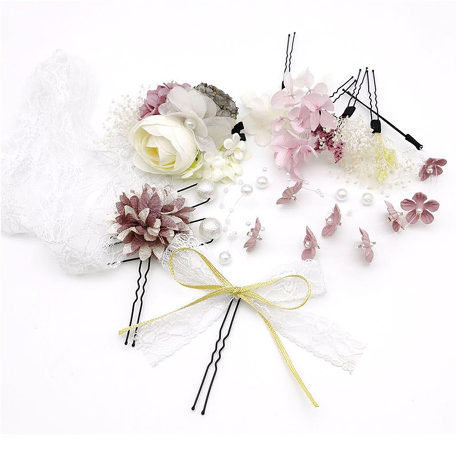 Tessuto etnico Fiore Accessori for capelli Clip Nappa Abbigliamento Forcina Copricapo Barrette(Purple)