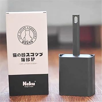 Tookincmo Cat Litter Scooper with Caddy, cat Scooper with Holder, with Container to Store cat Scooper, Durable ABS Material and Cute Design - 85? Matte Dark Grey