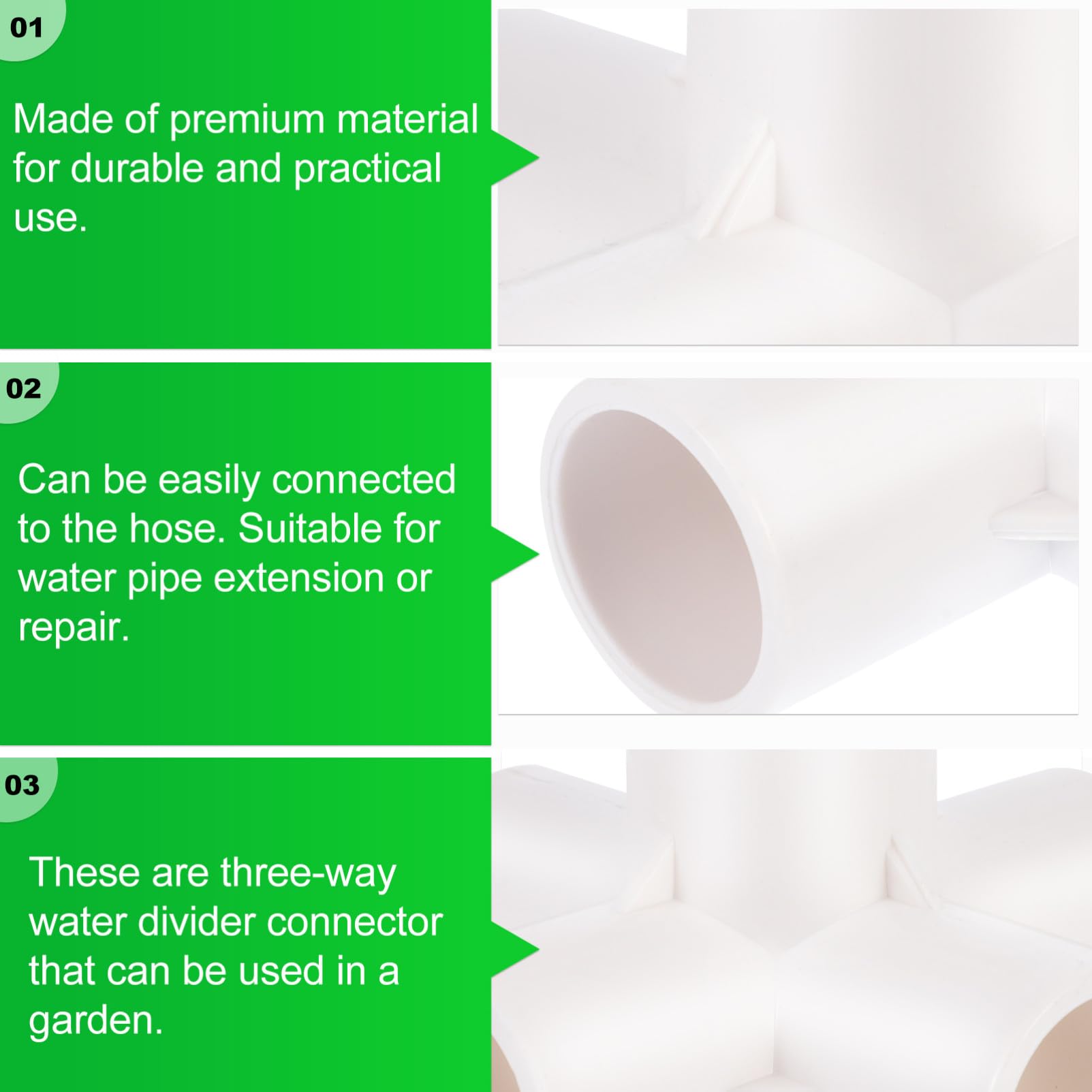 Raccordo per Acqua in PVC Bianco 20mm, 20 Pezzi, Connettore a 5 Uscite | Irrigazione Giardino e Prolunghe Domestiche, Giunzione Multiuso per Acqua e Tubo, Pvc Bianco, 5 Interfacce