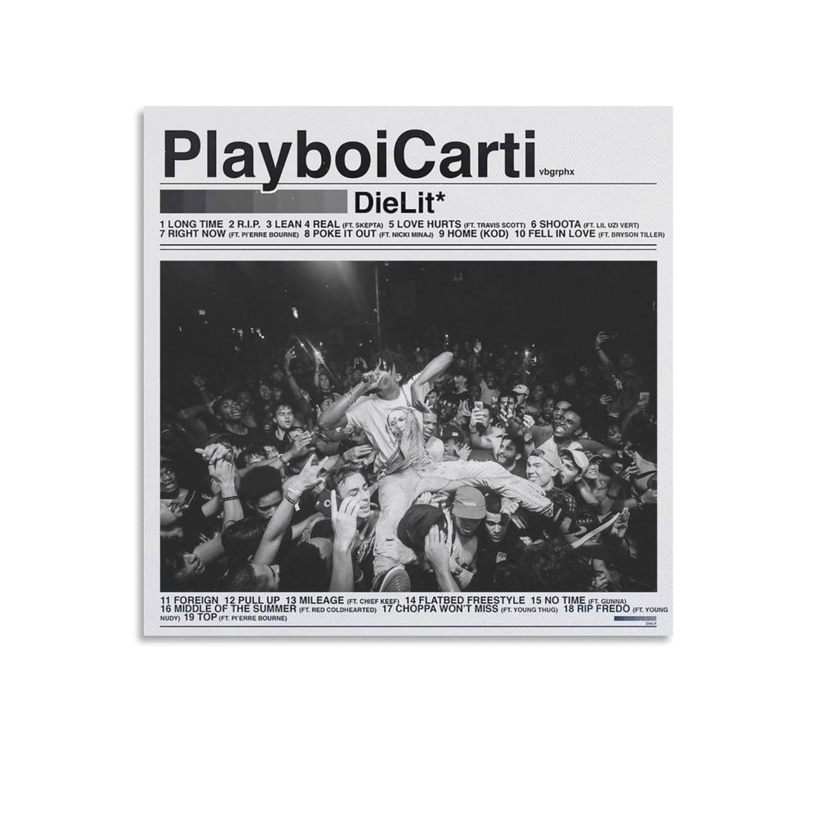 Buy FEILEI Playboi Carti Rapper Dielit Album Cover HD Canvas Prints Wall Art Room Aesthetics