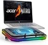 Dell G16 G15 G7 G5 G3 XPS 17 16 15 14 M1710 ゲーミングノートパソコン用冷却パッド、超強力なブースターターボ冷却ファン付きクーラー、6 RGBライトモード、速度調整、タッチスタート。