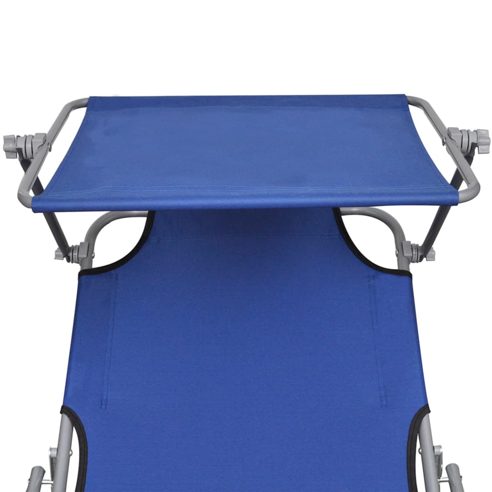Rantry Casa Lettino Prendisole Pieghevole con Baldacchino in Alluminio Blu, Lettini Prendisole, Divano Letto Mobili, Lettini da Giardino, Lettino da Piscina da Giardino per Esterno Piscina Casa Mobili
