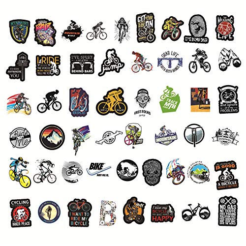 50 Pcs Mountain Bike Stickers| Mountain Bike Waterproof Vinyl Stickers for Bike Water Bottles Laptop Bicycle Refrigerator Cup Luggage Computer Mobile Phone Skateboard Decals - Thumbnail 6