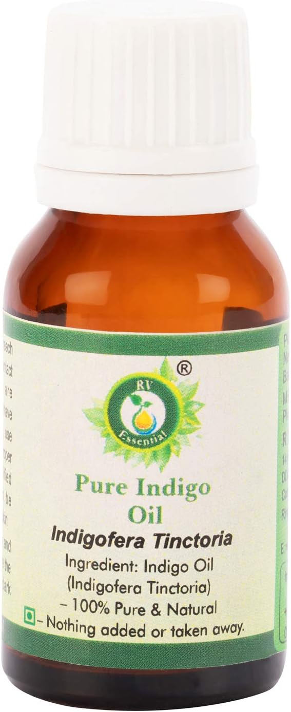 Indigo Oil | Indigofera Tinctoria | for Hair | for Body | for Massage | Pure Indigo Oil | 100% Pure Natural | 5ml | 0.169oz by R V Essential