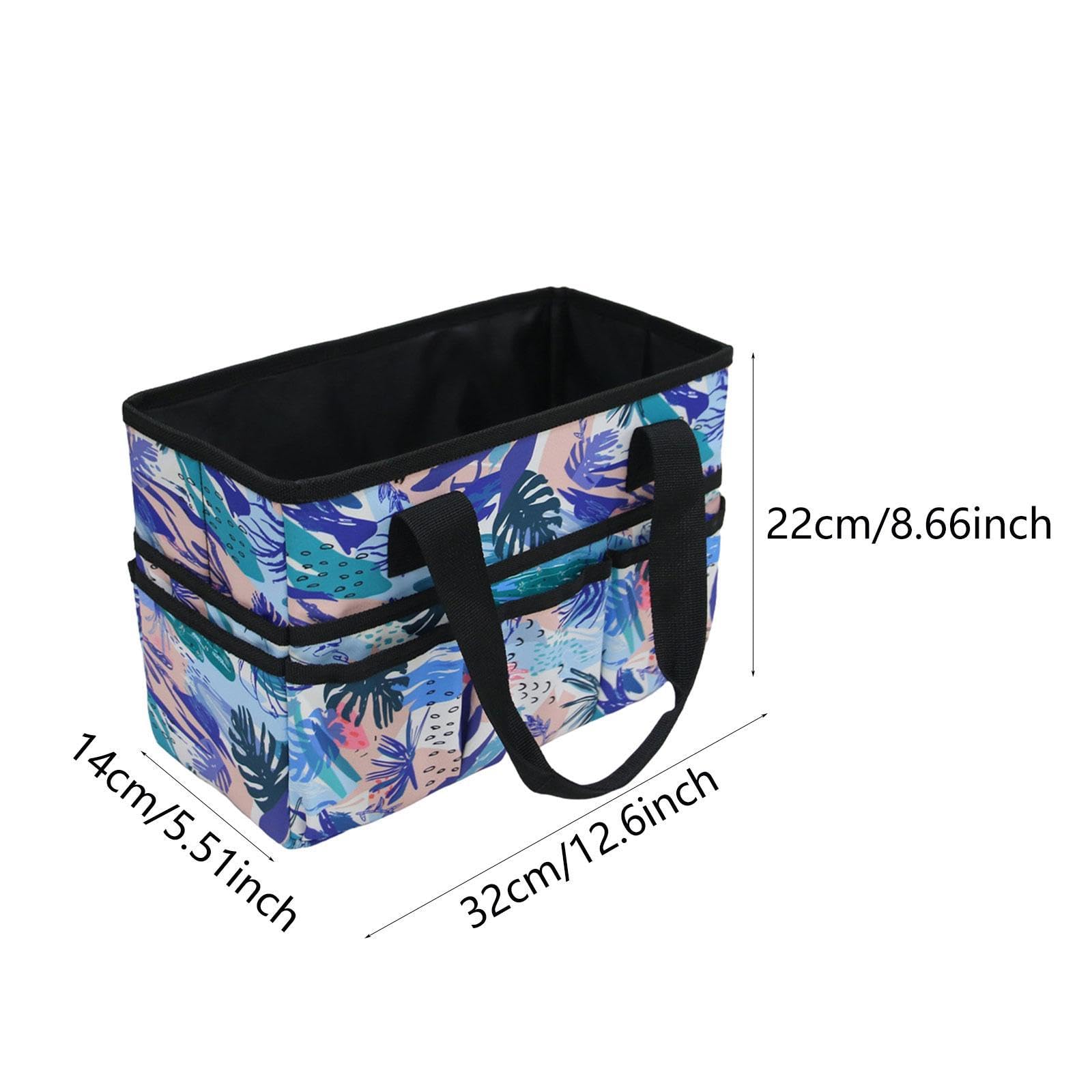 Sac Organisateur Artisanat Boîte Rangement Oxford Légère Poches Séparées pour Matériaux de Couture Maquillage Outils Créatifs Adapté Aux Enseignants A, Noir Blanc