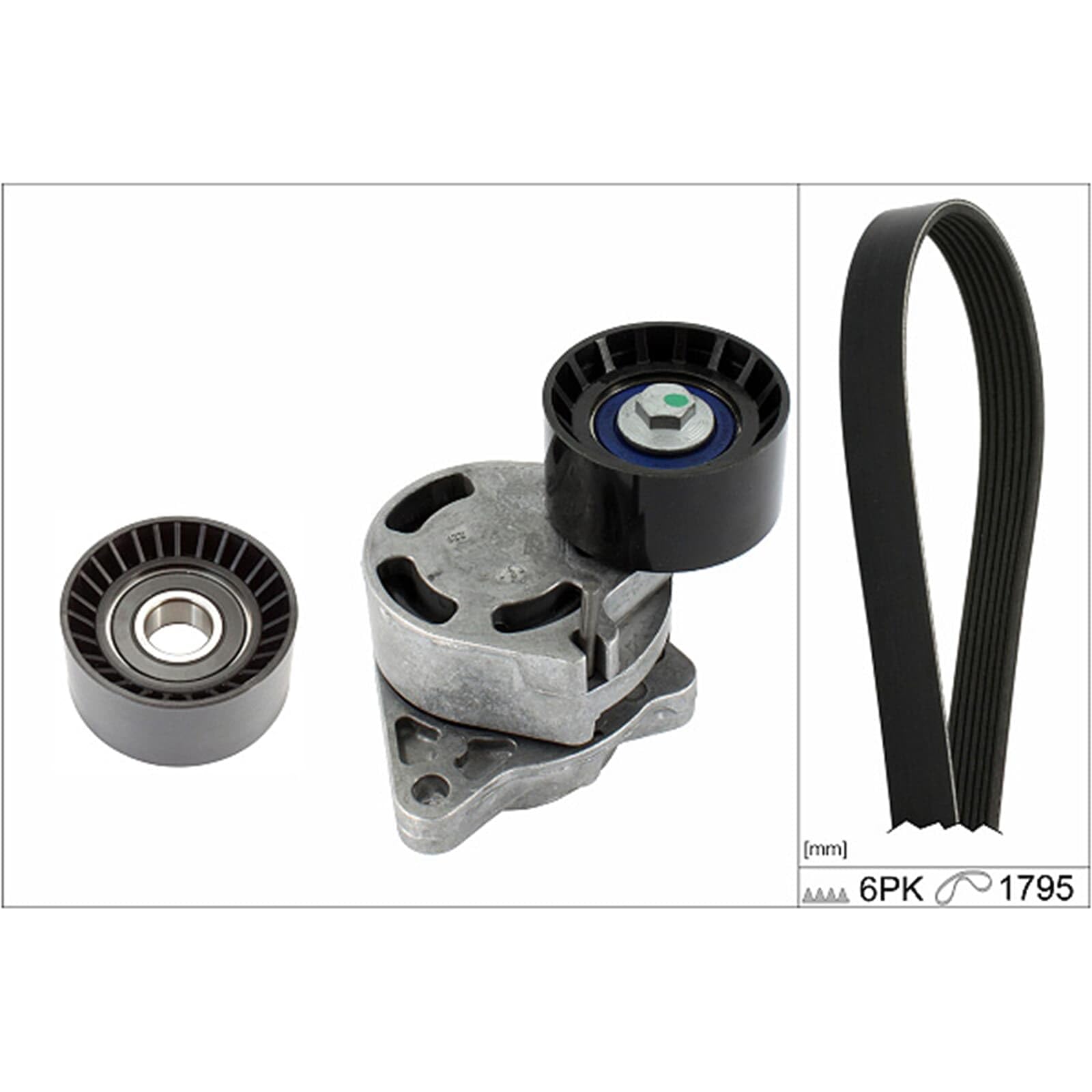 INA Jeu de courroies trapézoïdales à nervures 529 0433 10 1795mm Compatible avec RENAULT Trafic 2 Van FL Master 2 Van FD Trafic 2 Bus JL, OPEL Vivaro A Van X83 Vivaro A Combi X83