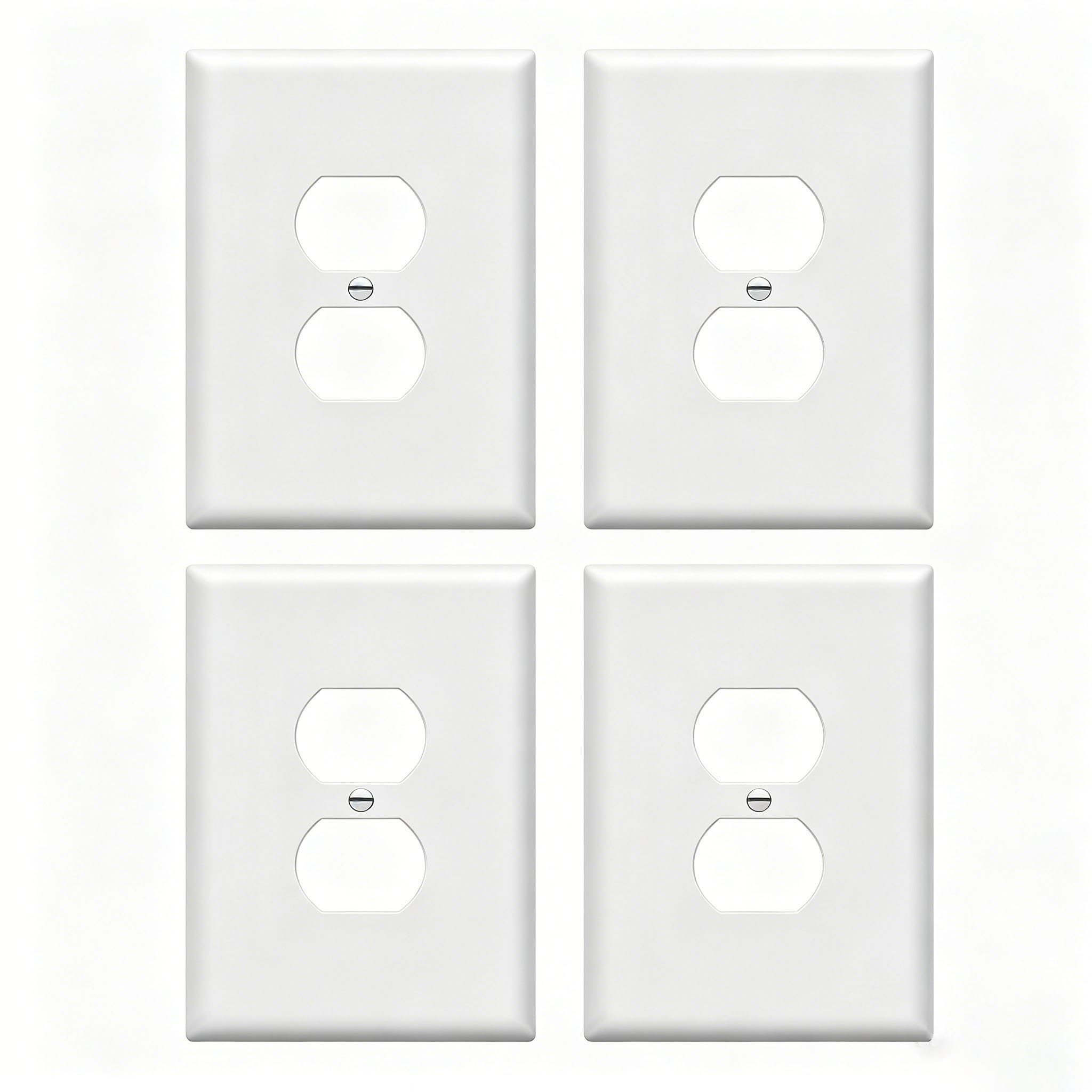 ZEFTV Over-Size Duplex Outlet Cover Wall Plates 1-Gang 5.5" x 3.5" Switch Outlet Electrical Cover Plate Unbreakable Thermoplastic Faceplate for Light Receptacle Outlet Switch, White (4 Pack)