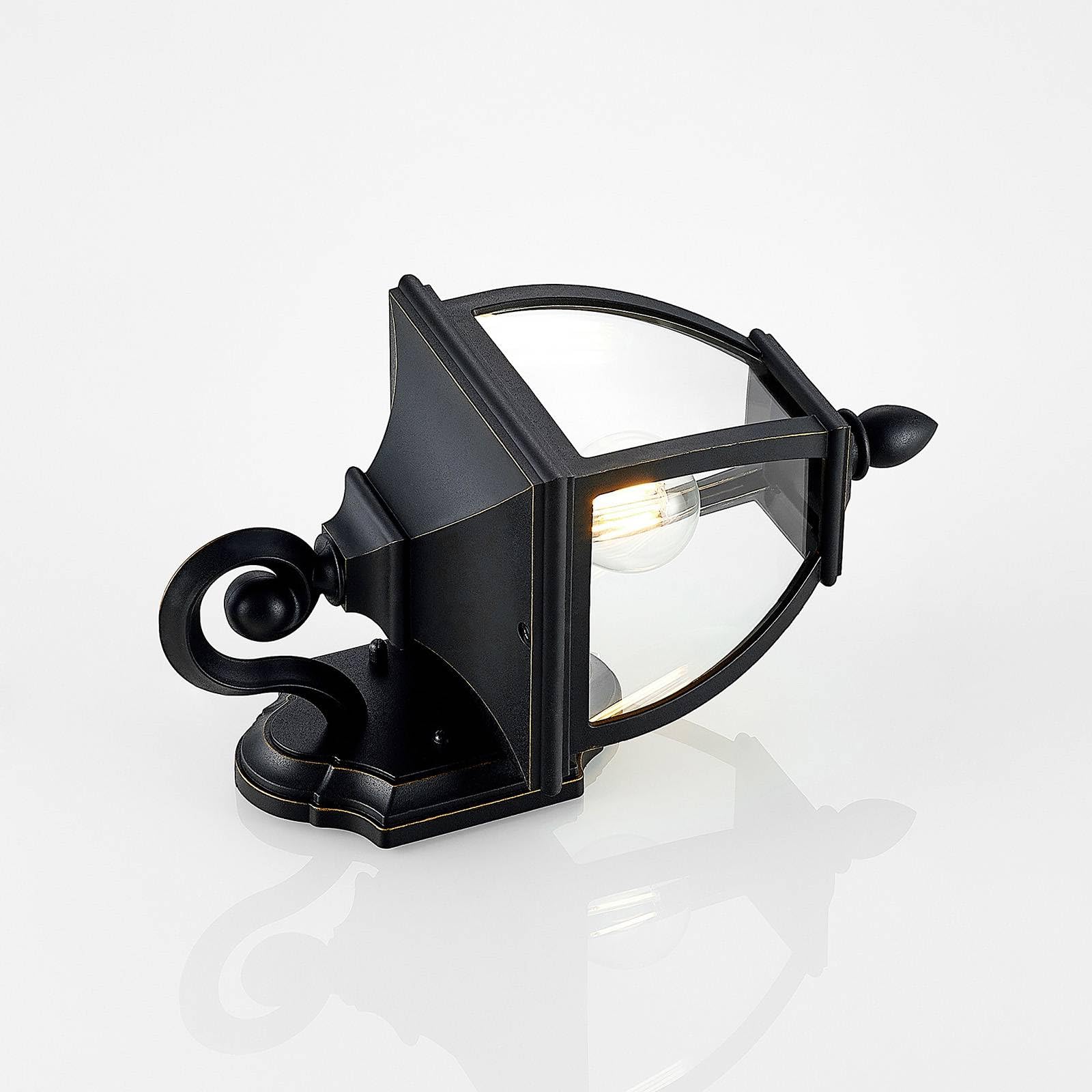 Lindby Applique da esterni dimmerabile (Antico) colore Nero, applique lampada LED outdoor per facciata/parete terrazzo e balcone