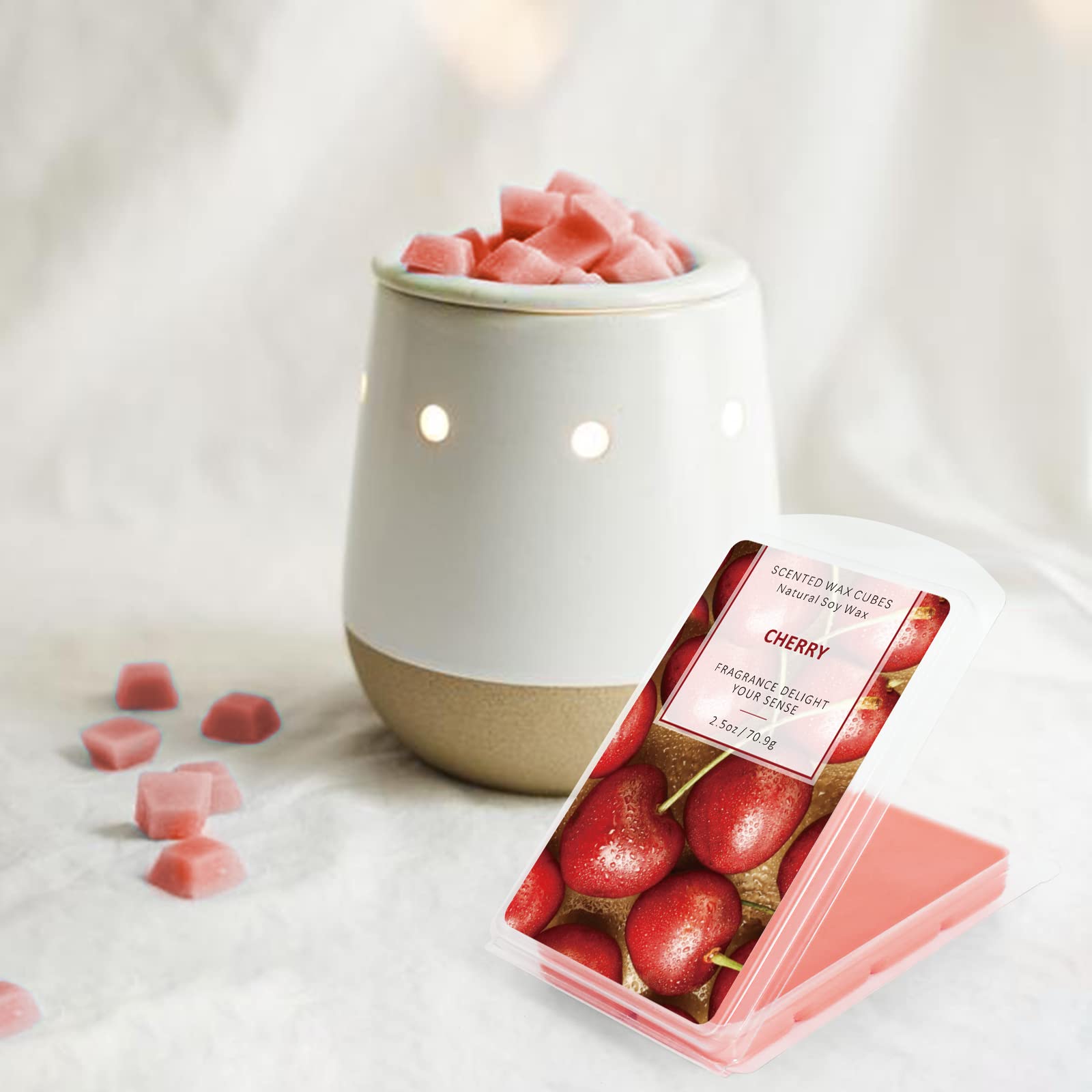 Cubes De Cire Parfumée à La Cire De Soja – 4 Parfums Naturels (Force, Équilibre, Éveil, Pureté) – Longue Durée – Sans Fumée