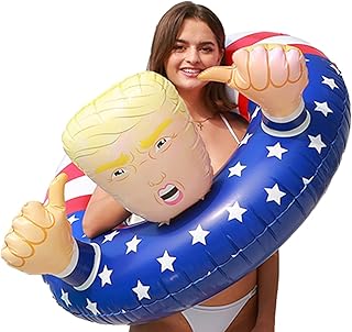 Anel Flutuador | Piscina 39,34 polegadas flutua anel piscina Trump,Tubo natação portátil anel natação com bandeira dos EUA, tubo flutuante para piscina adultos flutuador Aezon