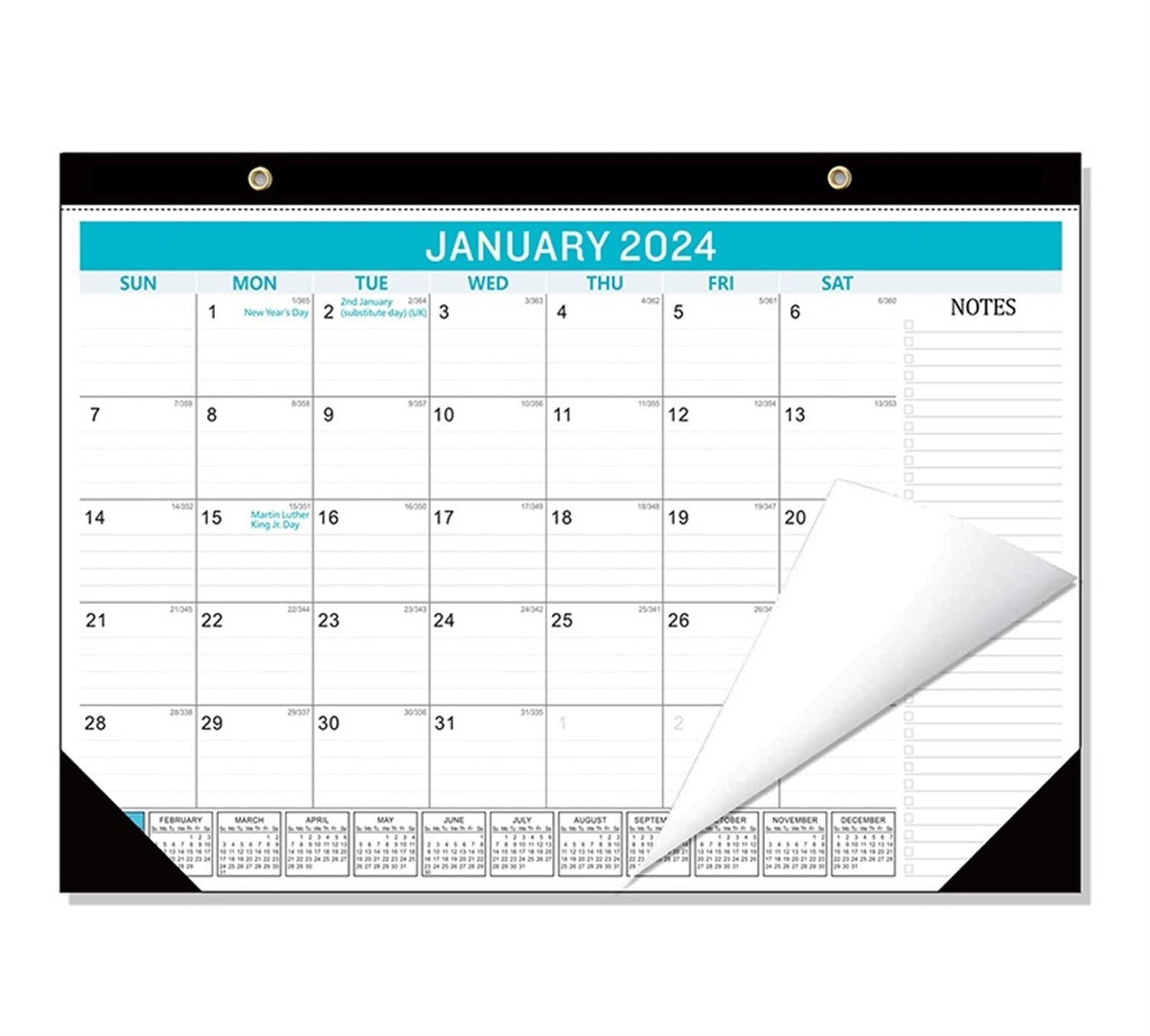 Calendarios De Pared 2024 Calendario Secante Mensual Con Almohadilla De Escritorio Grande 2024, Calendario De 12 Meses Para Páginas Desprendibles De Pared Calendario De Sobremesa (Color : 3pcs, Size