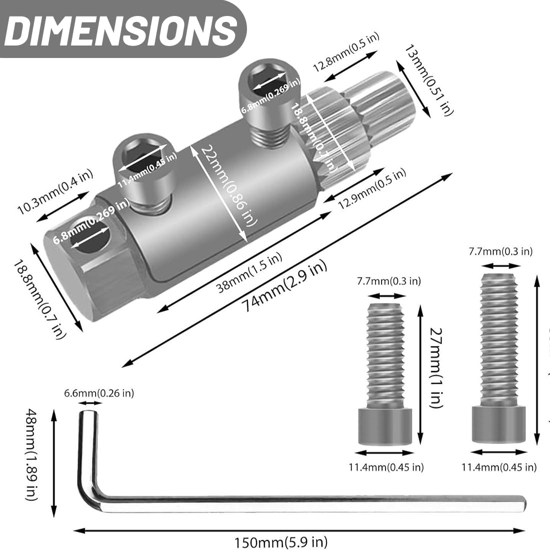 EIHI 1 Set Estrattore per Tubi Rotti, Estrattore Viti Danneggiate, Set di Strumenti Rimozione Della Filettatura del Tubo Rubinetto Facile da Rimuovere con Chiave per Bulloni Nipplo Rubinetti Rotti
