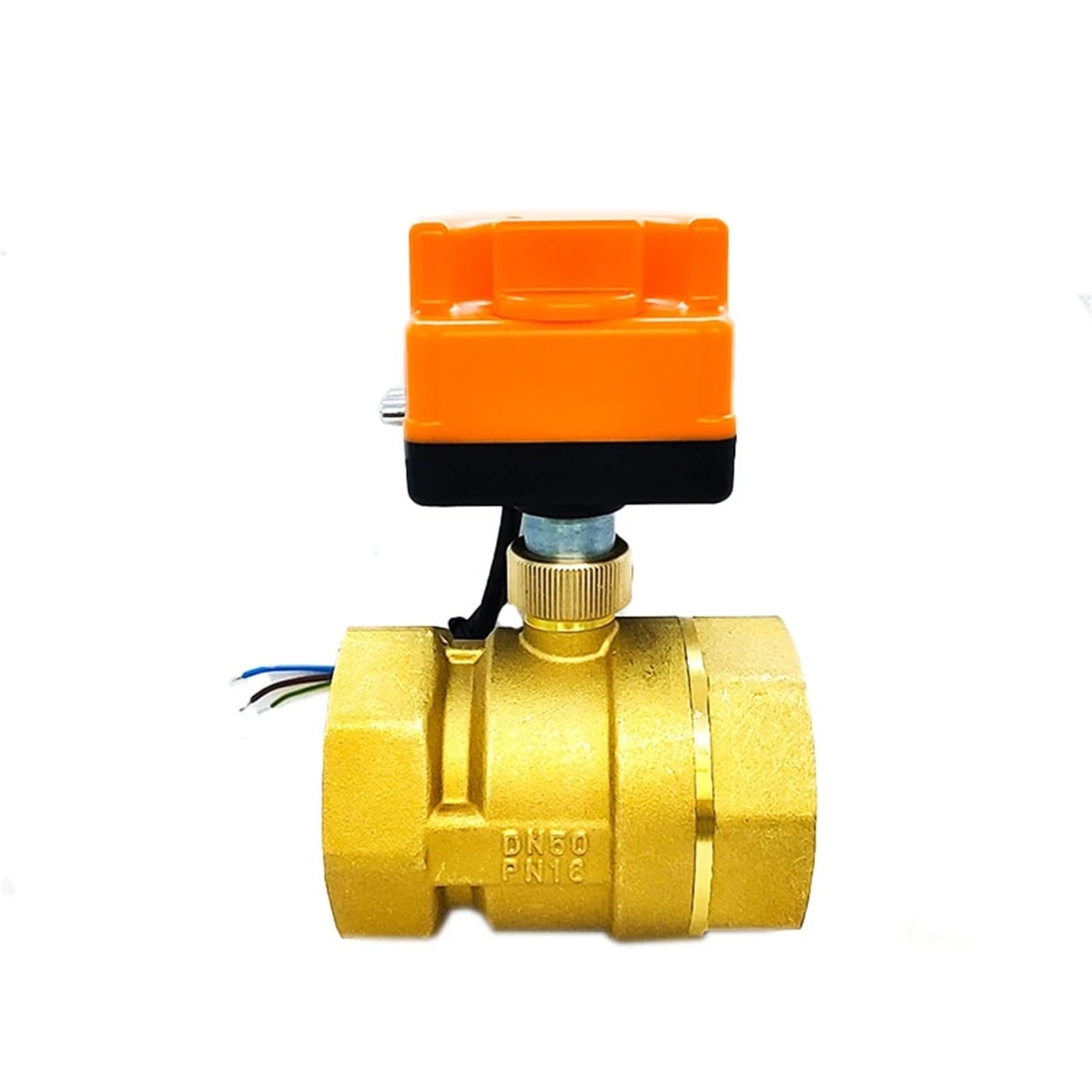 KKCZOFMJ 2" Motorized Ball Valve 220V 12V 24V 3-Wire 2 Point Control Brass Electric Ball Valve With Manual Switch(24VDC)