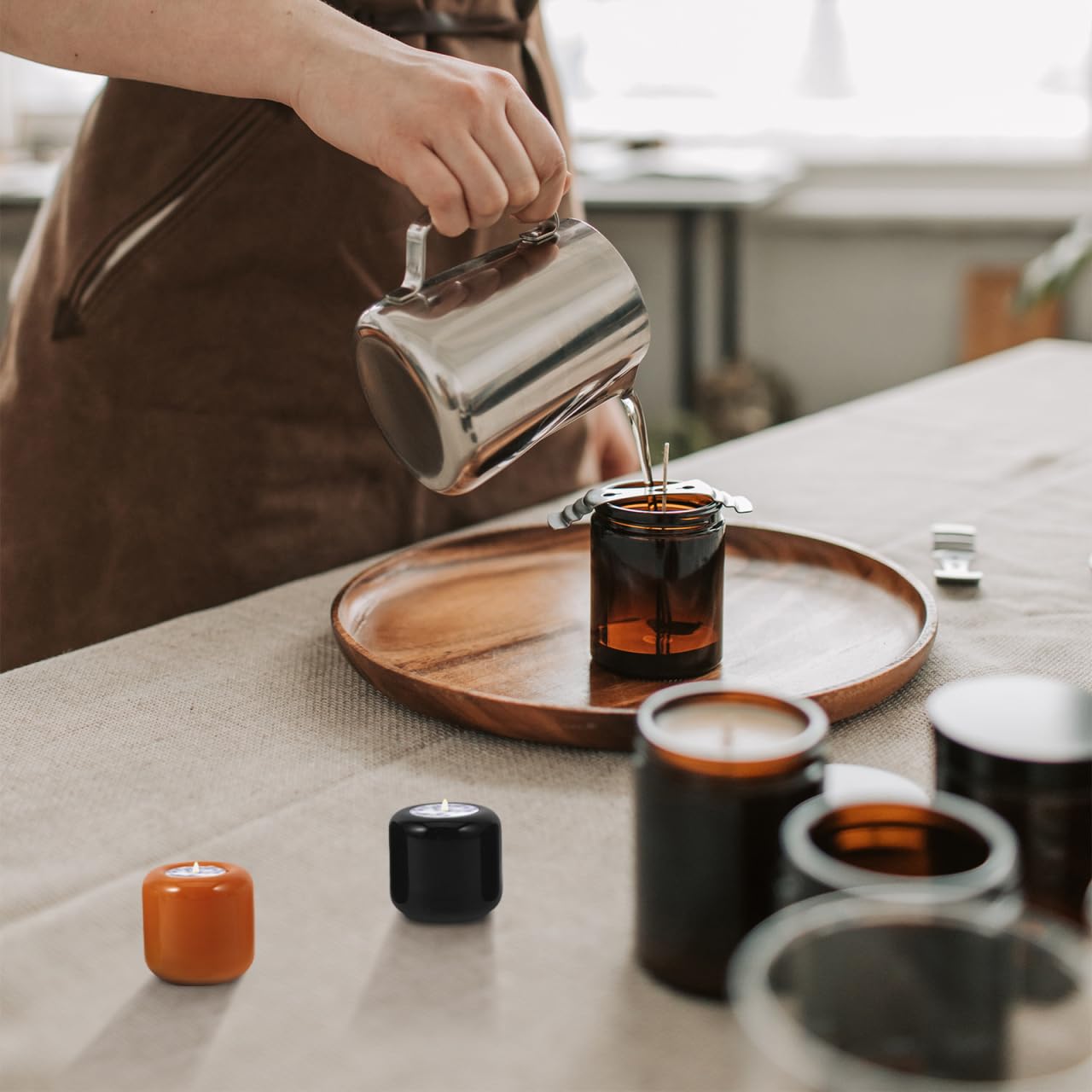 Vaguelly 10 sztuk ceramicznych świeczników na świece do dekoracji weselnych i uroczystości, stylowa dekoracja stołu do medytacji i rytuałów, wszechstronne zastosowanie