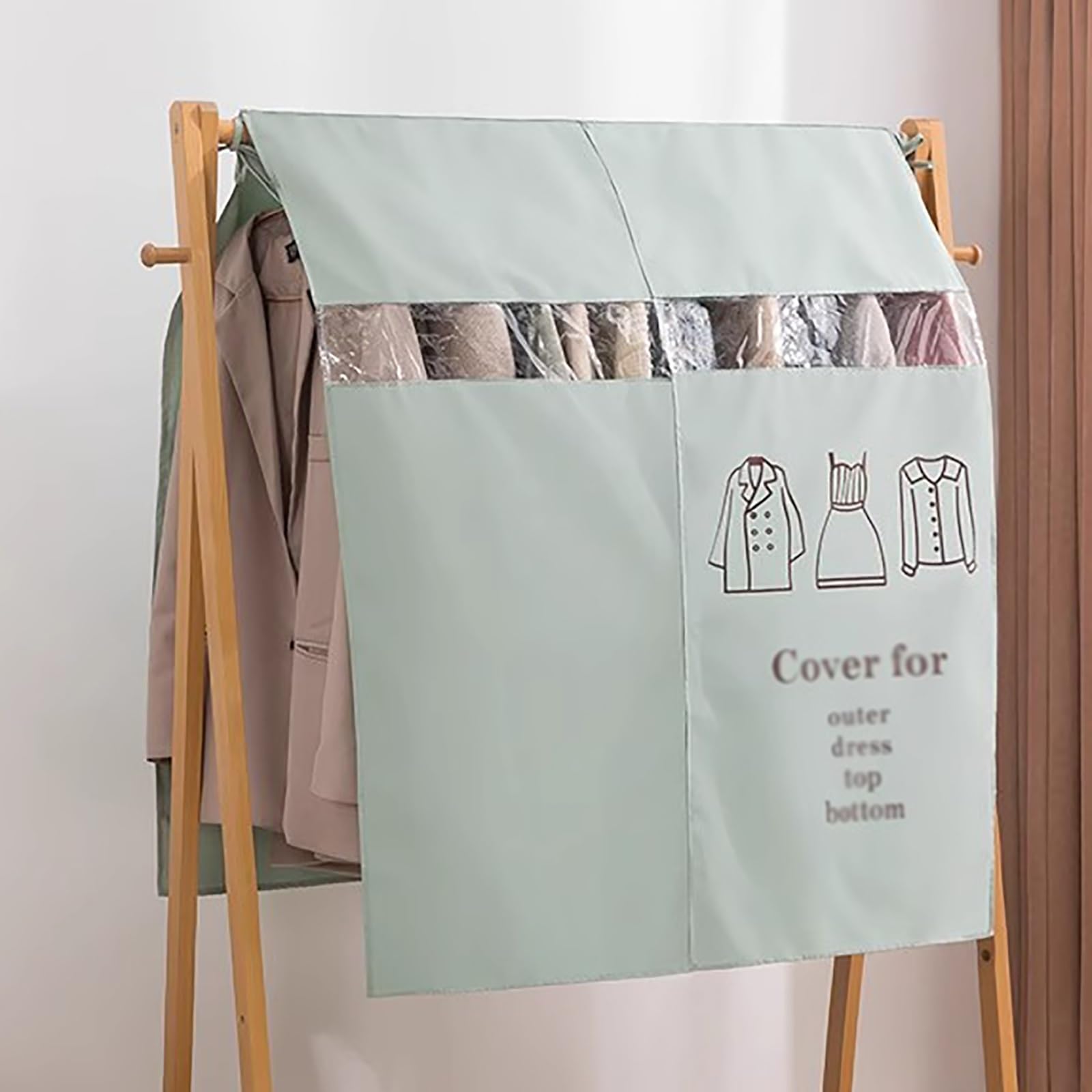 Garment Bags， Clothes Covers Protecting, Garment Bag for Hanging(Green,150 * 120cm/59 * 47in)