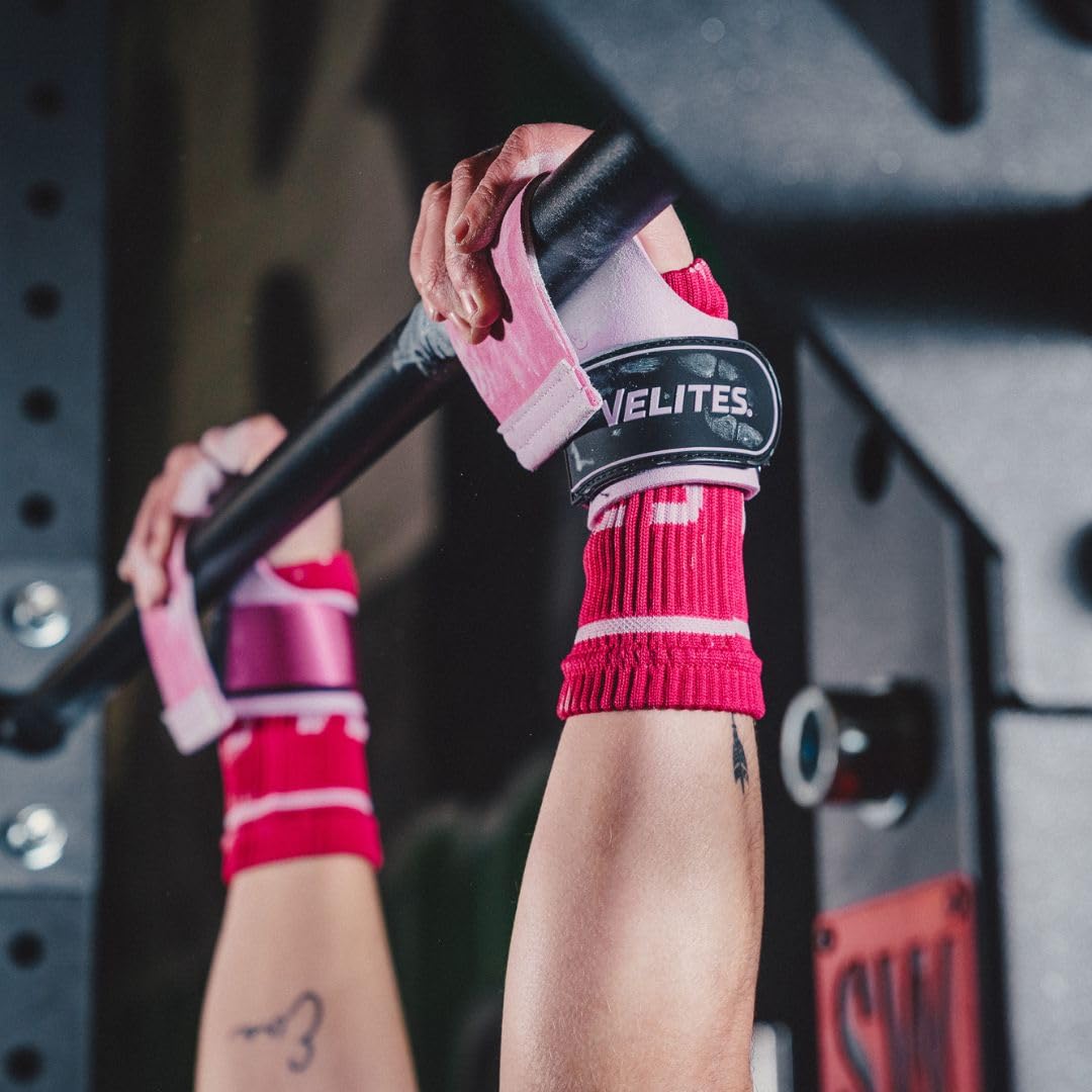 Velites | Handgrips Quad Pro + handgelenkbandage | Gleichgewicht zwischen Flexibilität, Komfort und Stärke | Verwendung mit Kreide | Cross Training & Functional Training