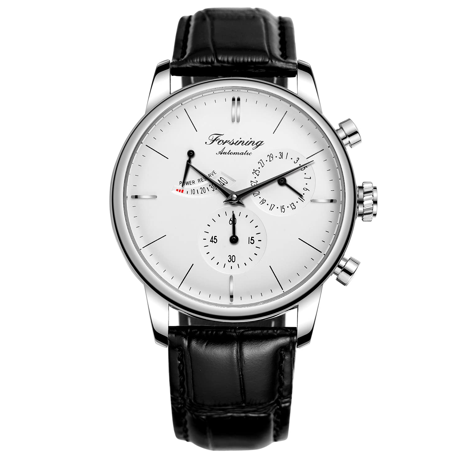 Forsining Herren Automatikuhr Gangreserve Datumsanzeige Mode Mechanische Armbanduhr