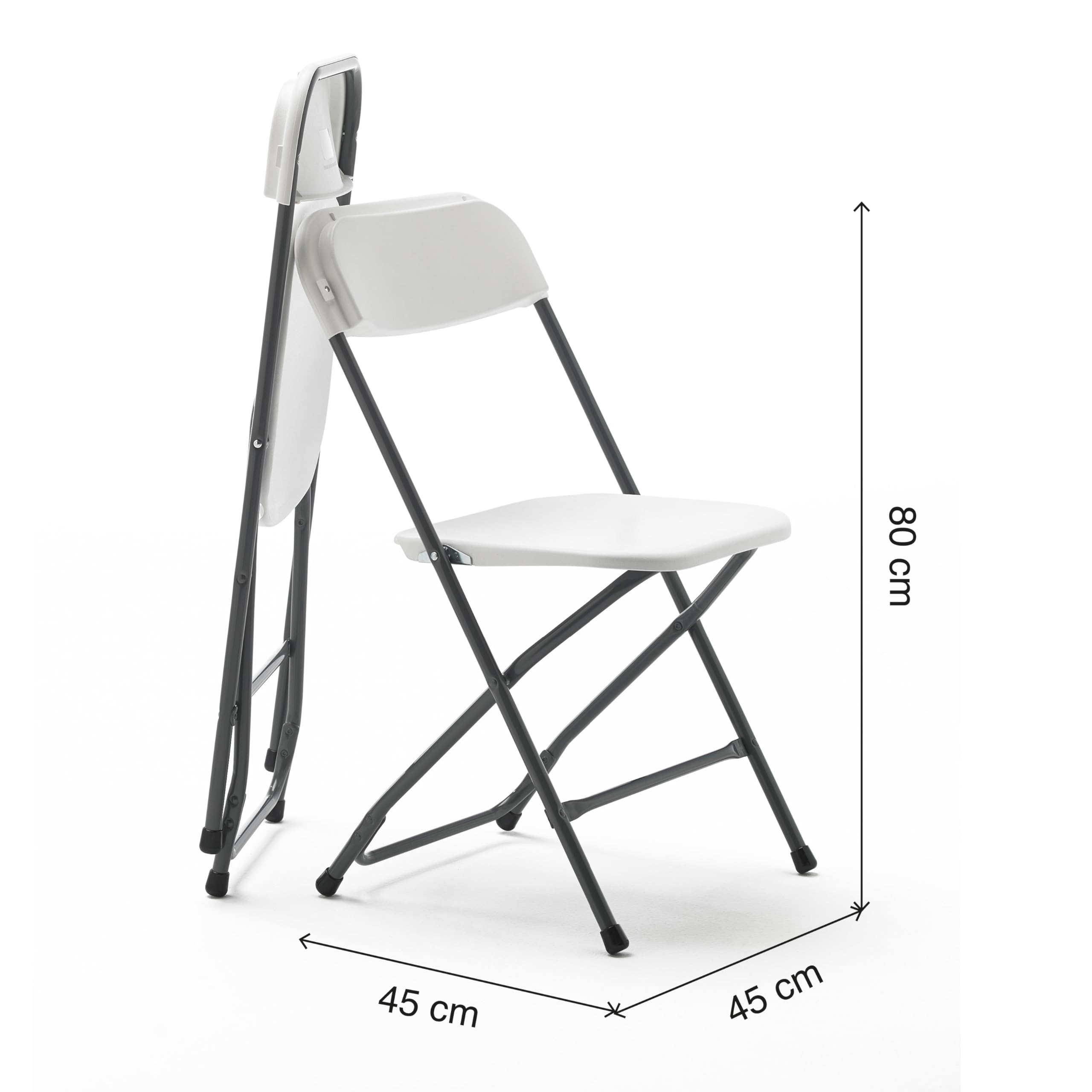 KG KITGARDEN - Pack de 2 Sillas Plegables Multifuncionales, 80x45x45cm, Blanco