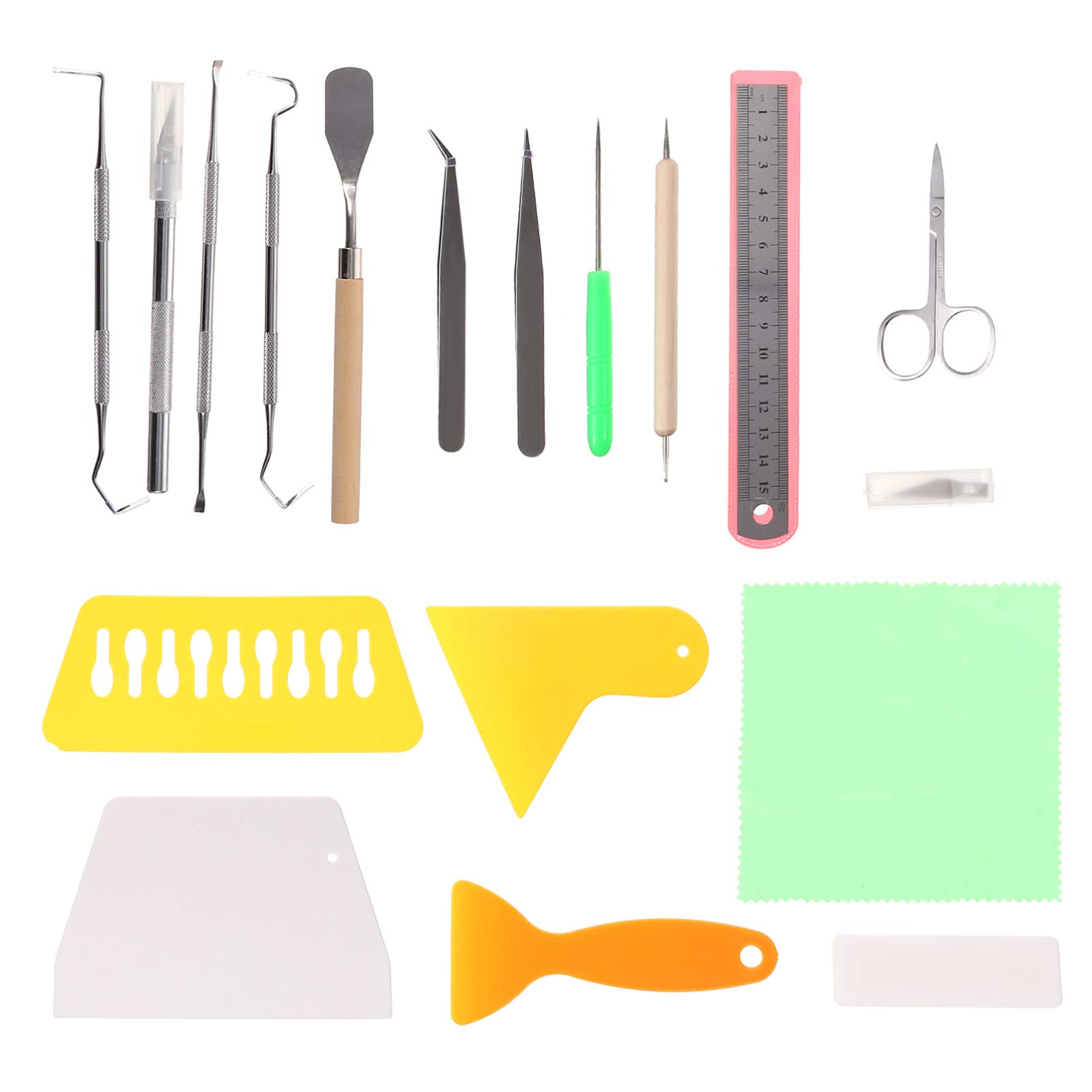 Healifty 21pcs Weeding Tool Craft Basic Tool Set for Silhouettes Cameos Lettering Cutting Splicing Pottery Modeling Supplies