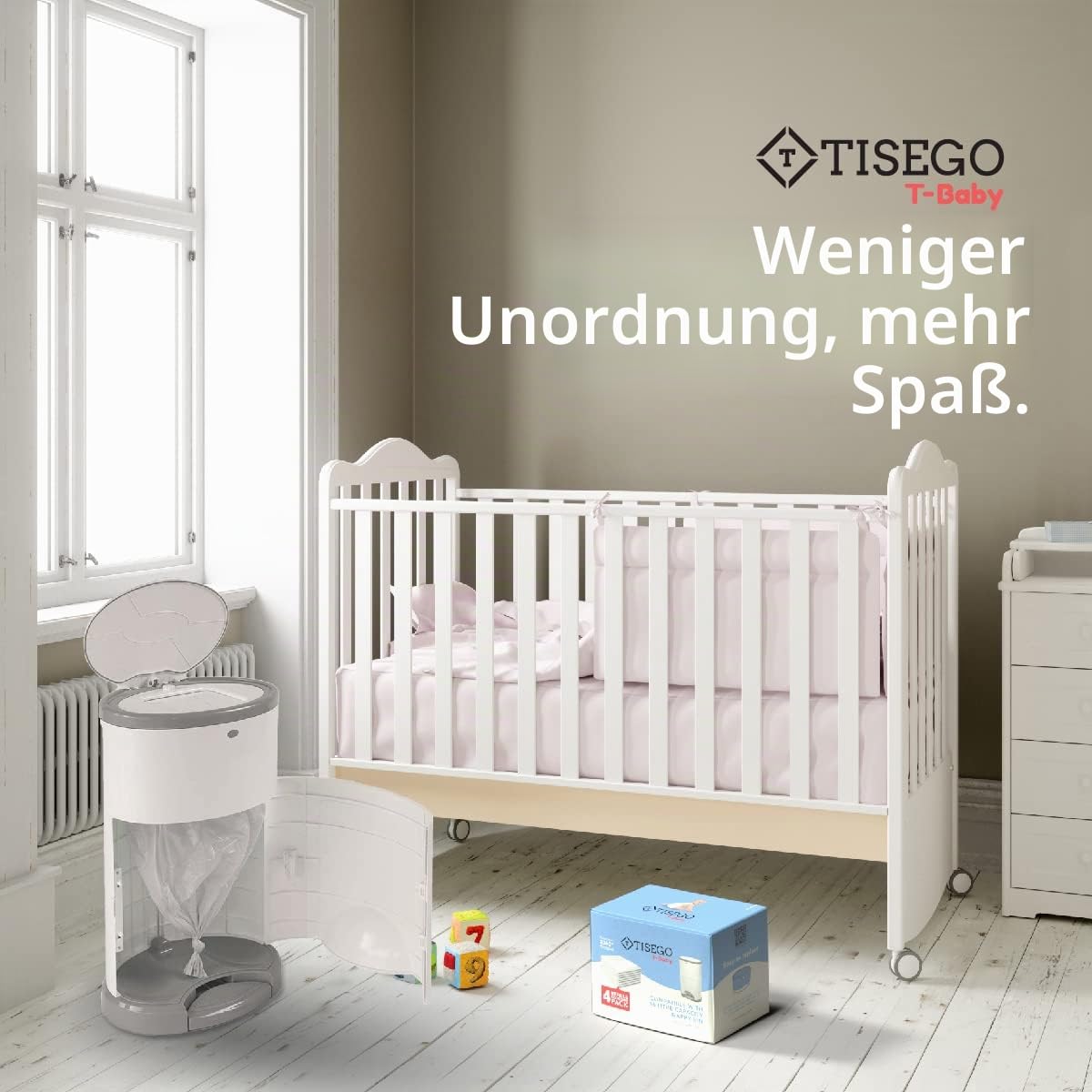 Windel-Nachfüllpackung kompatibel mit Korbell 16l Bin & Litter Champ | Sparpaket mit 4 Nachfüllpackungen | Einweg-Windeleimer-Einlagen