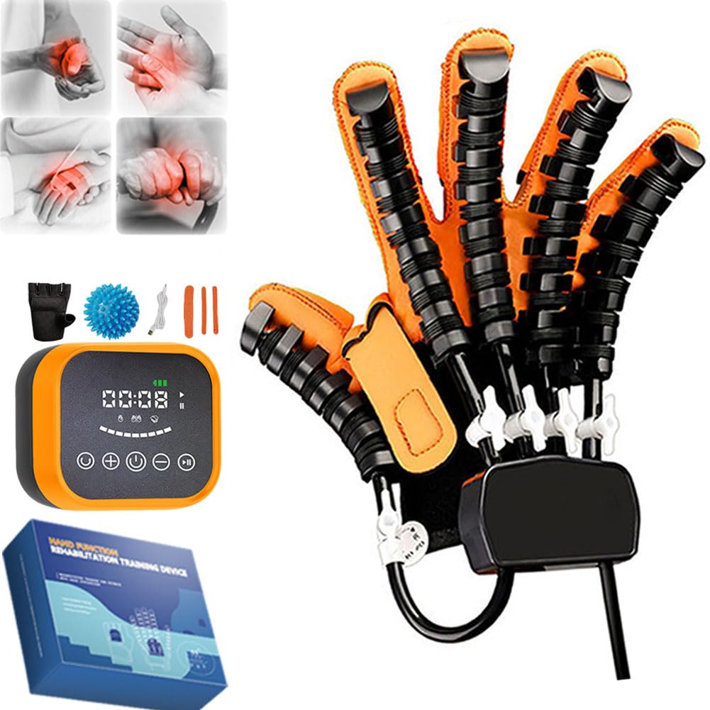 Rehabilitation Robot Gloves,Guanto Intelligente Riabilitazione Mano con Chip - Terapia Pressoterapia per Artrosi/Post-OP,3 modalità,per Recupero Funzionalità Mano(Size:XXL,Color:Mano Destra)