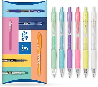 Pilot G-2 - Bolígrafos retráctiles de tinta de gel, punta de punta de 0,7 mm, juego de 6 unidades, color pastel