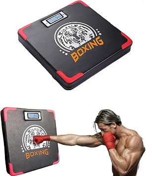 Punch Force Sensor, Wall Mounted Boxing Machine with Impact Force Tester, LCD Screen Display, Wall Punch Pad for Home Use