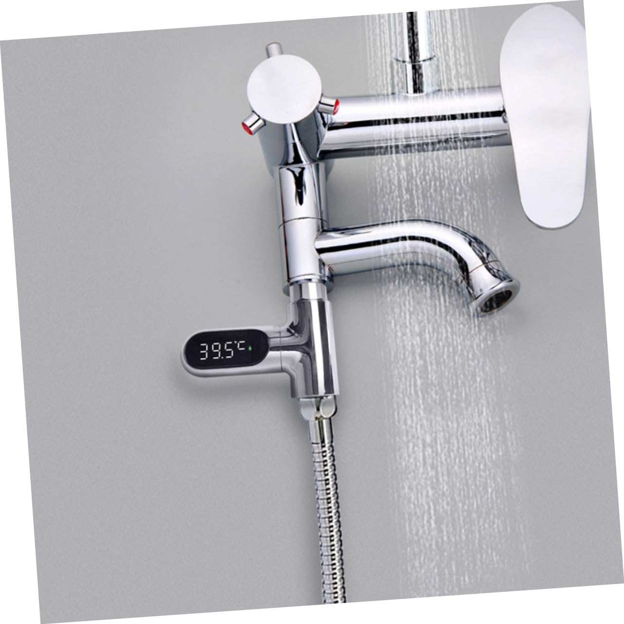 Termómetro Digital de Ducha para Ñiño Pantalla LED Plateado, Medición Precisa 5℃-85℃, Sensor, sin Baterías, Adecuado para Baño Seguro y Cuidado Infantil