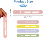 20pcs Silicone Cable Ties, Flexible Reusable Silicone Cord Straps | Small Zip-Type Line Organizer Adjustable Cable Management for Charging Cords Earphone Wire, Office Home Travel Accessories