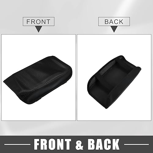 Miniatura 7 de Almohadilla de consola central de automóvil, funda impermeable para caja de asiento, patrón de fibra de carbono negro para Hyundai Tucson 2022 2023