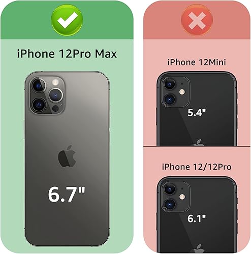 Miniatura 2 de XcaseBar Funda tipo cartera para iPhone 12 Pro Max de 6.7 pulgadas con cremallera y tarjetero de crédito con bloqueo RFID, funda de piel sintética